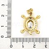 Tortoise Rack Plating Brass Micro Pave Cubic Zirconia Charms KK-G513-78A-05G-3