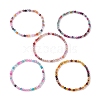 Faceted Natural Agate Bead Stretch Bracelet BJEW-JB10108-1
