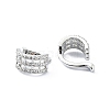 Rack Plating Brass Micro Pave Cubic Zirconia Cuff Earring EJEW-C086-12P-2