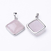 Natural Rose Quartz Pendants G-E420-03P-1