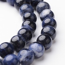 Round Natural Sodalite Bead Strands G-J346-24-8mm