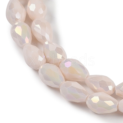 Opaque Solid Color Electroplate Glass Beads Strands EGLA-N013-P10mm-B08-1