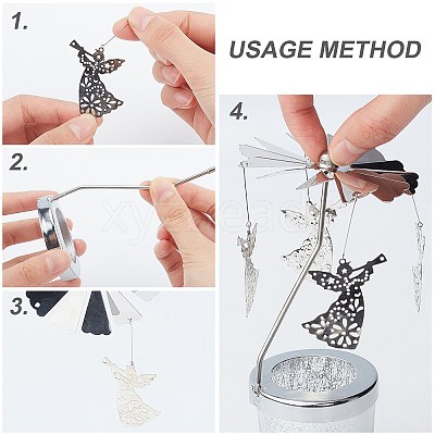 Thermal Rotating Candle Holder AJEW-WH0152-19P-1
