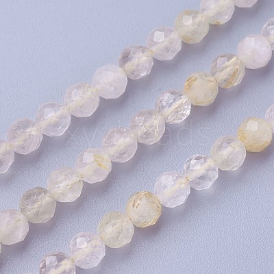 Natural Gold Rutilated Quartz Beads Strands G-F619-10A-4mm-1