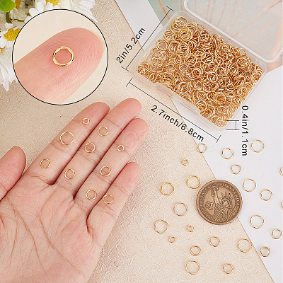 500Pcs 5 Styles 304 Stainless Steel Open Jump Rings STAS-BBC0002-72-1