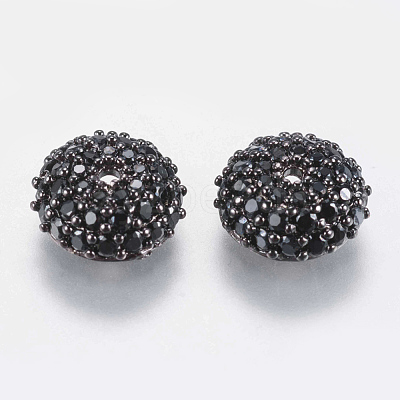 Brass Micro Pave Cubic Zirconia Bead Cap ZIRC-E138-03B-1