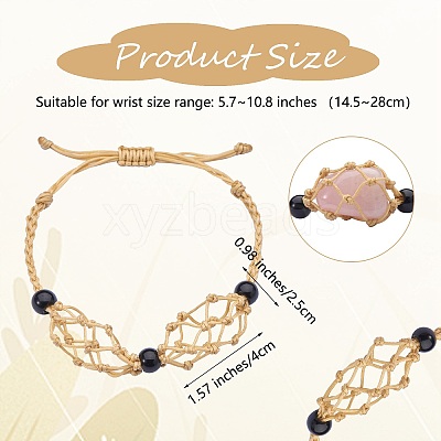 Adjustable Braided Nylon Cord Macrame Pouch Bracelet Making AJEW-SW00013-11-1