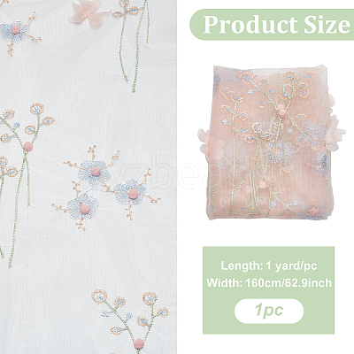 Flower Pattern Polyester Fabrics DIY-WH0622-079-1