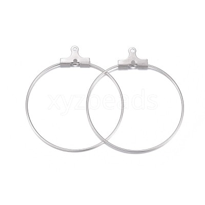 Tarnish Resistant 316 Surgical Stainless Steel Hoop Earring Findings X-STAS-P238-09P-03-1