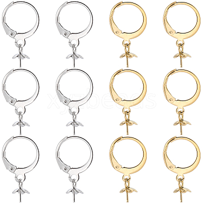 60Pcs 2 Colors 304 Stainless Steel Leverback Earring Findings STAS-SC0006-48-1