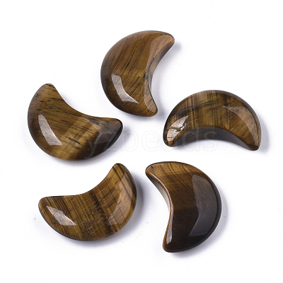 Moon Shape Natural Tiger Eye Healing Crystal Pocket Palm Stones X-G-T132-001D-1