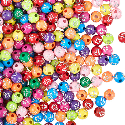 600Pcs Plating Acrylic Beads PACR-PA0001-10B-1