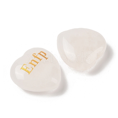 Natural Quartz Crystal Heart Engraving MBTI Figurines Statues for Home Office Desk Decorations G-K353-05N-1