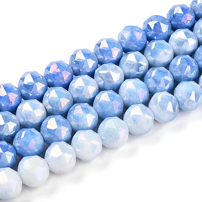 Anti-Tarnish Electroplate Glass Beads Strands X-GLAA-N010-8mm-02-1