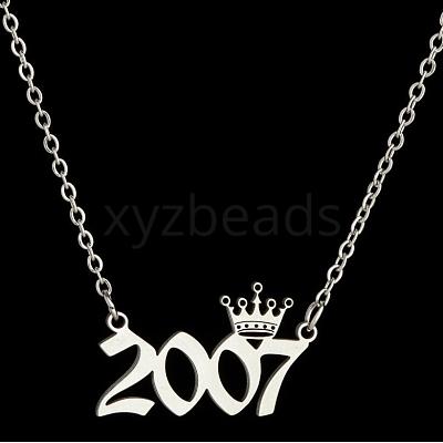 Crown Birth Year 201 Stainless Steel Pendant Necklaces for Women FS-WG4E8F2-68-1