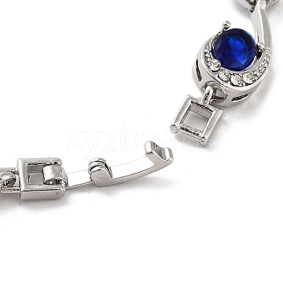 Platinum Alloy Teardrop Link Chain Bracelets LS-BJEW-A005-01A-1