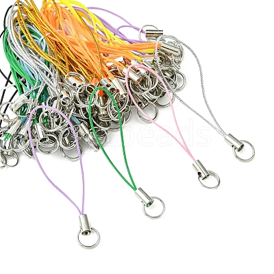 100Pcs Polyester Cord Mobile Straps MOBA-FS0001-02F-1