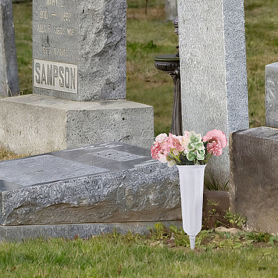 Plastic Cemetery Vase with Stake AJEW-WH0709-444B-1