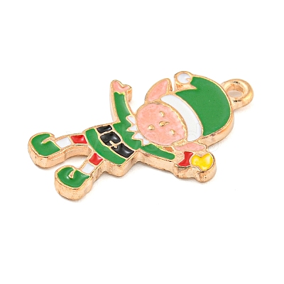 Christmas Theme Alloy Enamel Pendants X-ENAM-M221-01KCG-03-1