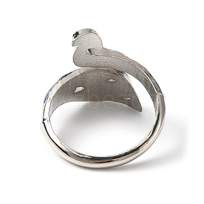 Zinc Alloy Peacock Open Cuff Ring RJEW-WH0003-05B-1