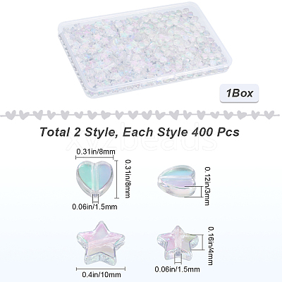 800Pcs 2 Styles Eco-Friendly Transparent Acrylic Beads TACR-SP0001-01B-1
