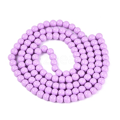 Painted Glass Bead Strands DGLA-S071-6mm-B38-1