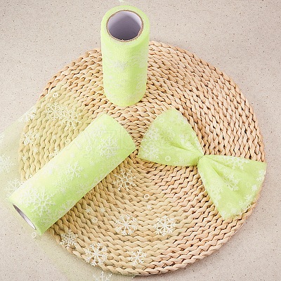 Snowflake Deco Mesh Ribbons OCOR-P010-G10-1