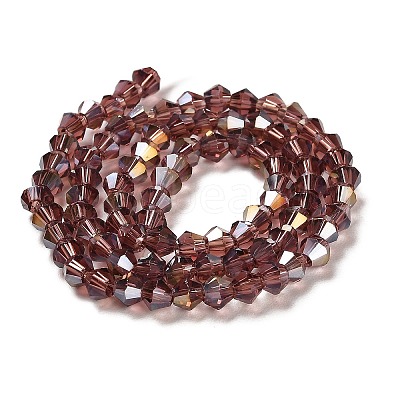 Transparent Electroplate Glass Beads Strands GLAA-F029-2mm-A05-1