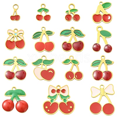15Pcs 15 Styles 304 Stainless Steel Pendants STAS-CJ0003-09-1