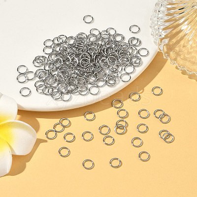 Tarnish Resistant 304 Stainless Steel Open Jump Rings X-STAS-Q186-02-6x0.8mm-1