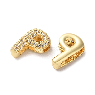 Rack Plating Brass Micro Pave Cubic Zirconia Slide Charms KK-C084-34G-P-1