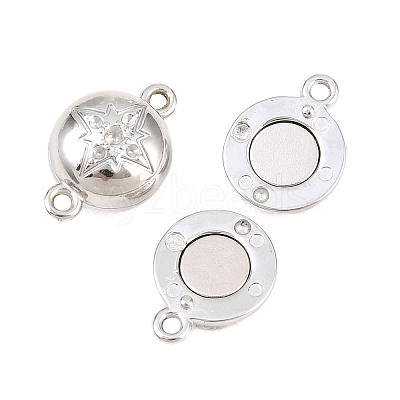 304 Stainless Steel Magnetic Clasps with Loops STAS-P452-04H-P-1