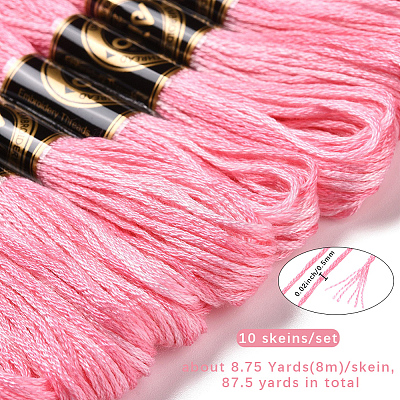 10 Skeins 6-Ply Polyester Embroidery Floss OCOR-CY0004-38F-1