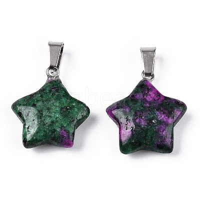 Star Dyed Natural Ruby in Zoisite Pendants X-G-Q367-19-1