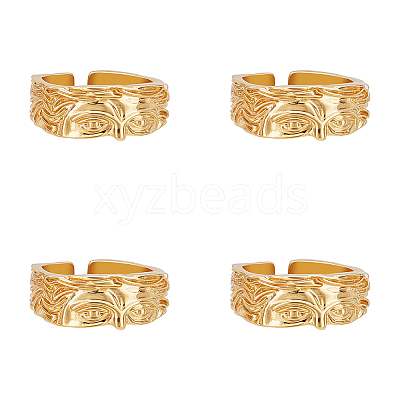 4Pcs Brass Cuff Open Rings for Men RJEW-UN0003-11G-1