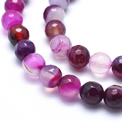 Natural Striped Agate/Banded Agate Beads G-J371-09-8mm-1