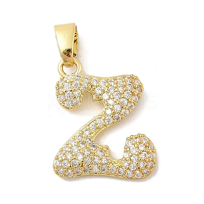 Brass Micro Pave Cubic Zirconia Pendants ZIRC-C012-01G-26-1
