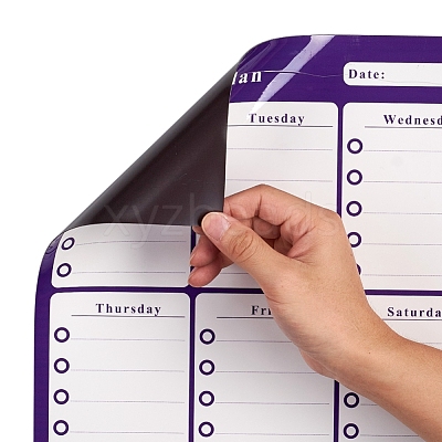 Magnetic Dry Erase Weekly Calendar for Fridge AJEW-E043-07A-1