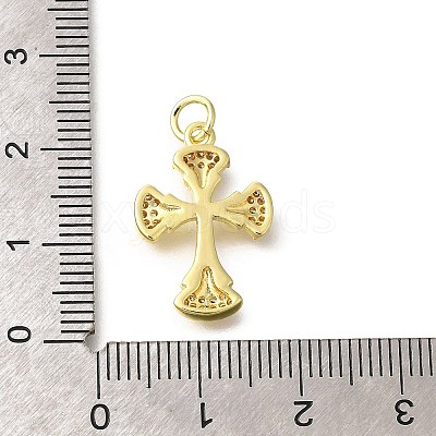 Brass Micro Pave Clear Cubic Zirconia Pendants KK-M297-11G-1