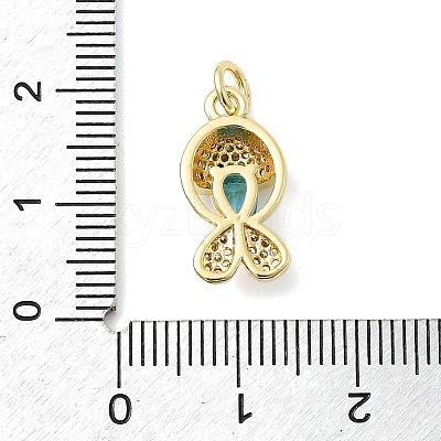 Brass Micro Pave Cubic Zirconia Pendants KK-C137-08G-03-1