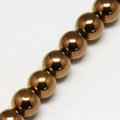Electroplate Non-magnetic Synthetic Hematite Beads Strands G-J169A-8mm-M-1
