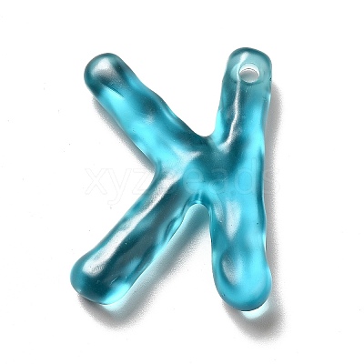 Transparent Resin Alphabet Pendants LS-RESI-C028-02K-1