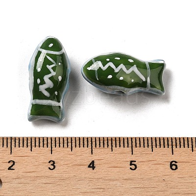 Handmade Printed Porcelain Beads PORC-E015-17J-1