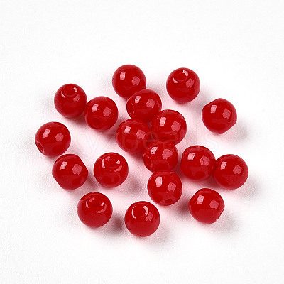 Opaque Solid Color Glass Beads X1-GLAA-N007-4mm-A08-1