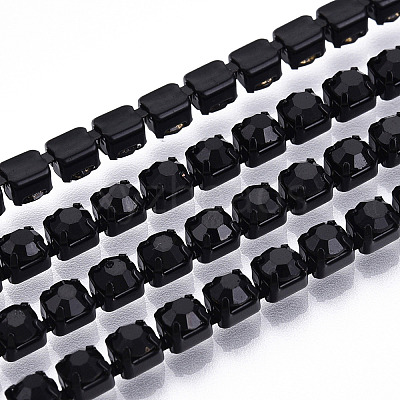 Electrophoresis Iron Rhinestone Strass Chains CHC-Q009-SS16-B01-1