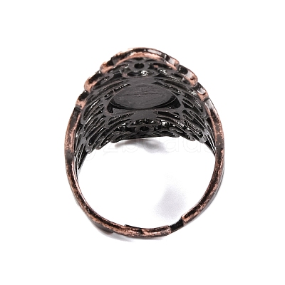 Natural Howlite Retro Finger Rings RJEW-B067-02R-24-1
