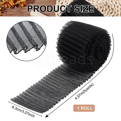 5 Yards Polyester Pleated Mesh Ribbon OCOR-BC0006-81B-1