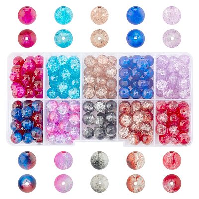 Round Transparent Crackle Glass Beads CCG-X0008-01-8mm-1
