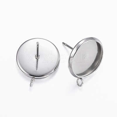 Non-Tarnish 304 Stainless Steel Stud Earring Settings LS-STAS-H380-B-13P-1