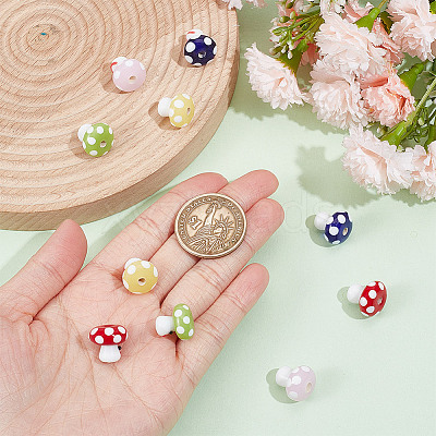 10Pcs 5 Colors Handmade Lampwork Beads GLAA-GO0001-03-1